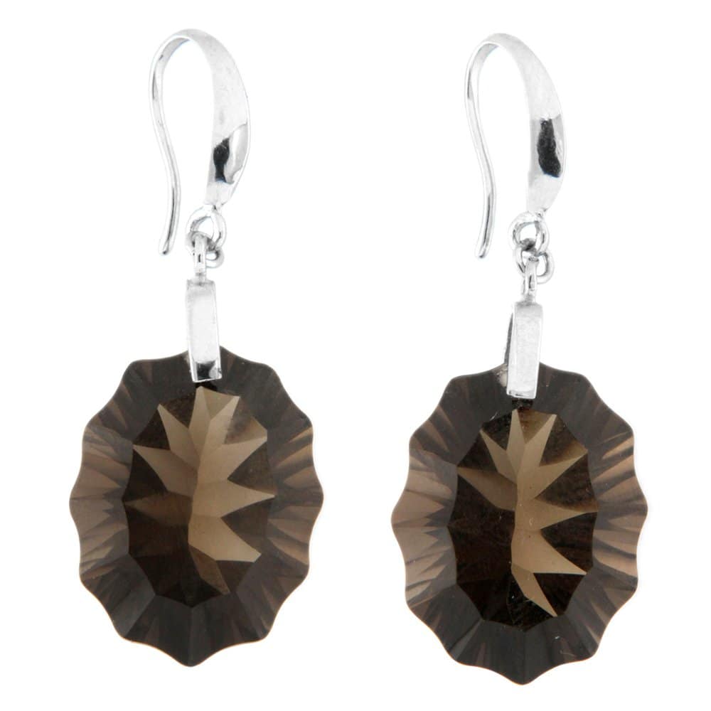 Pearlz Ocean Sterling Silver Smoky Quartz EarRings
