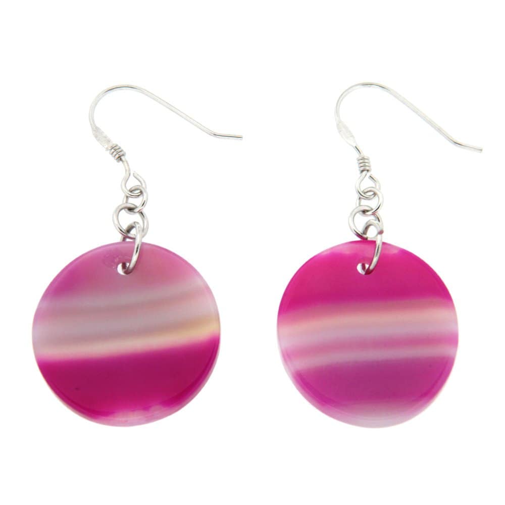Pearlz Ocean Pink Banded Agate EarRings