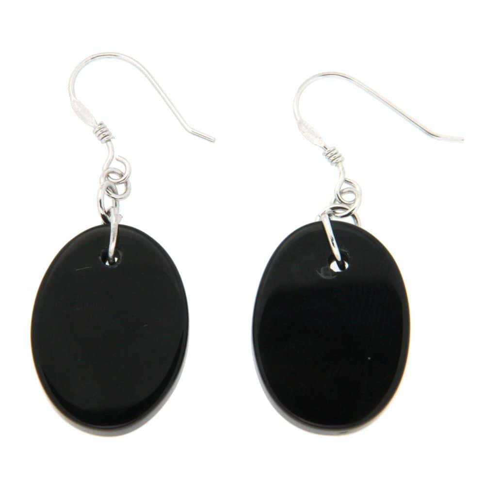 Pearlz Ocean Black Banded Agate EarRings