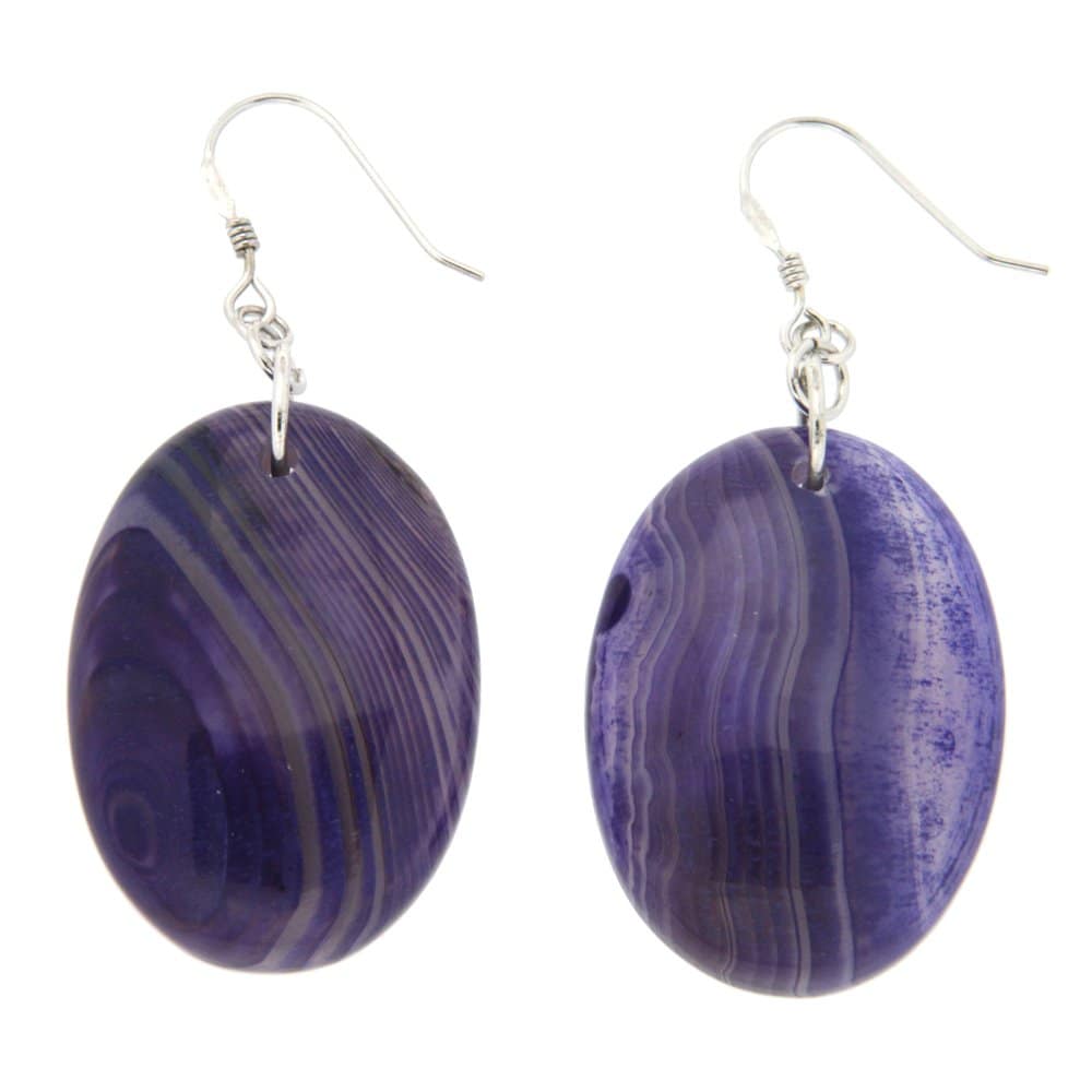 Pearlz Ocean Purple Banded Agate EarRings