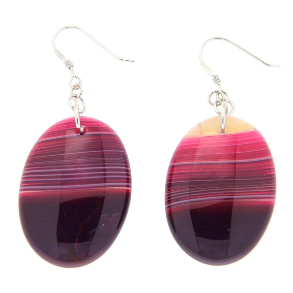 Pearlz Ocean Pink Banded Agate EarRings