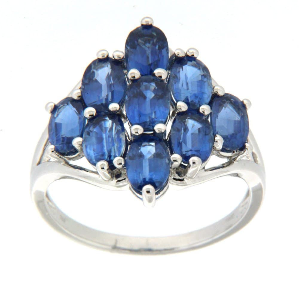 GGL Sterling Silver Blue Kyanite Ring