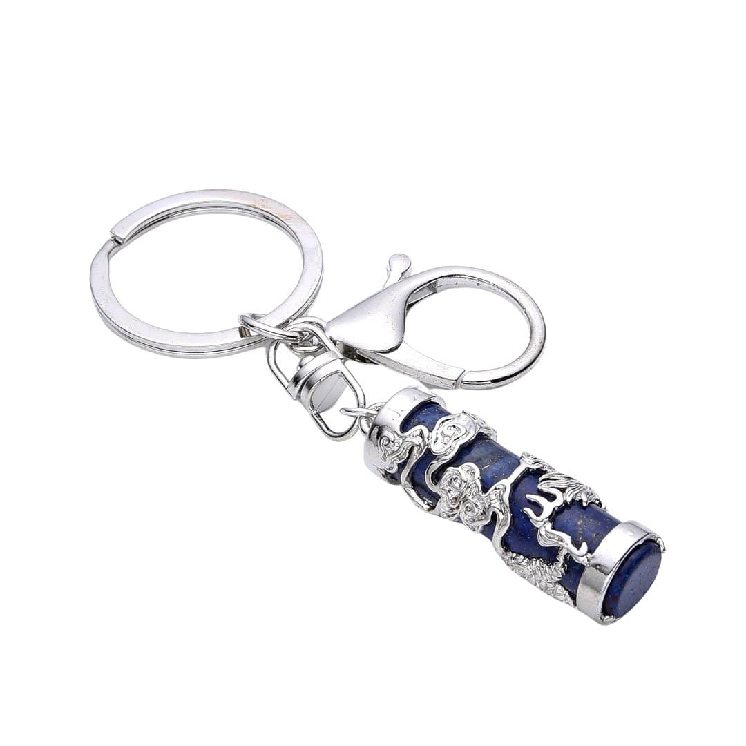 Pearlz Ocean Lapis Lazuli Dragon Wrap Keychain – Unique Gift for Men and Women