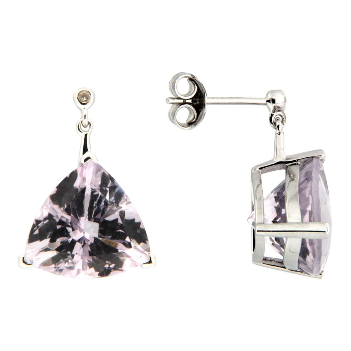GGL Sterling Silver Rose de France Amethyst EarRings