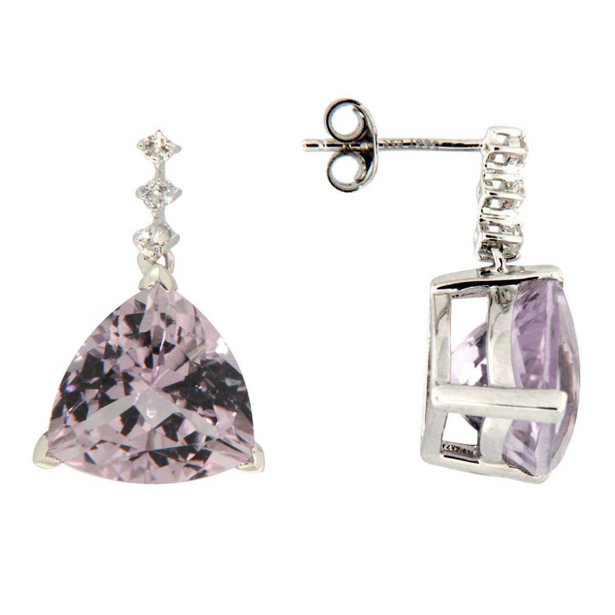 GGL Sterling Silver Rose de France Amethyst EarRings