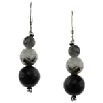 Pearlz Ocean Black Rutilated Quartz Journey EarRings