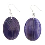 Pearlz Ocean Purple Banded Agate EarRings