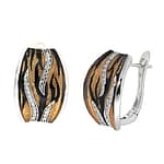 GGL Sterling Silver Animal Print & White Topaz EarRings