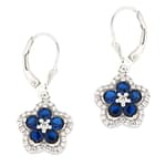 GGL Sterling Silver Blue and White Zircon EarRings