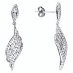 GGL Sterling Silver White Zircon EarRings