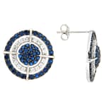 GGL Sterling Silver Blue and White Zircon EarRings