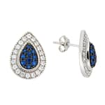 GGL Sterling Silver Blue and White Zircon EarRings