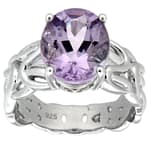 GGL Sterling Silver Rose de France Amethyst Ring