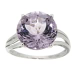 GGL Sterling Silver Rose de France Amethyst Ring