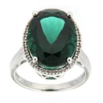 GGL Sterling Silver Green Hydrothermal Quartz Ring