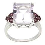 GGL Sterling Silver Rose de France Amethyst Ring