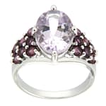 GGL Sterling Silver Rose de France Amethyst Ring