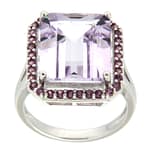 GGL Sterling Silver Rose de France Amethyst Ring