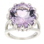 GGL Sterling Silver Rose de France Amethyst Ring