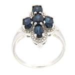 GGL Sterling Silver Blue Kyanite Ring
