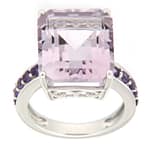GGL Sterling Silver Rose De France Amethyst Ring