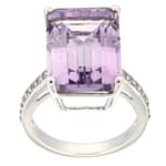 GGL Sterling Silver Rose de France Amethyst Ring