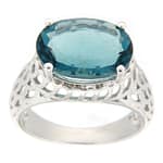 GGL Sterling Silver Teal Green Fluorite Ring
