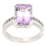 GGL Sterling Silver Bi-color Amethyst Ring