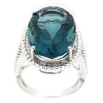 GGL Sterling Silver Teal Green Fluorite Ring