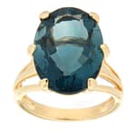 GGL Sterling Silver Teal Green Fluorite Ring