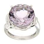 GGL Sterling Silver Rose De France Amethyst Ring