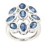 GGL Sterling Silver Blue Kyanite Ring