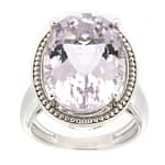GGL Sterling Silver Rose De France Amethyst Ring