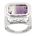 GGL Sterling Silver Bi-color Amethyst Ring