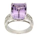 GGL Sterling Silver Bi-color Amethyst Ring