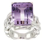 GGL Sterling Silver Bi-color Amethyst Ring