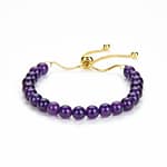 Pearlz Ocean Natural Healing Gemstone Round 8mm Crystal Bead 8 Inch Long Handmade Bracelet 925 Sterling Silver for Women Girls