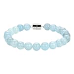 Pearlz Ocean Natural Healing Gemstone Round 8mm Crystal Bead 8 Inch Long Handmade Bracelet 925 Sterling Silver for Women Girls