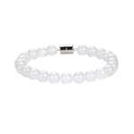 Pearlz Ocean Handmade White Onyx Bracelet | 8mm Beads | Men & Women | Gifts