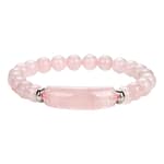 Pearlz Ocean Natural Healing Gemstone Round 8mm Crystal Bead 8 Inch Long Handmade Bracelet 925 Sterling Silver for Women Girls