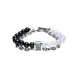black and white onyx bead men's bracelet