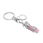 Pearlz Ocean Rose Quartz Crystal Keychain Peacock Charm – Unique Gift for Men and Women