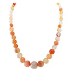 Pearlz Ocean Natural Orange Carnelian Journey Beads Strand Necklace for Women with Sterling Silver Clasp