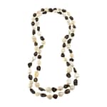 Pearlz OceanChocolate White Freshwater Cultured Pearl 45" Knotted EndlessNecklace Fashion Jewelry for Women