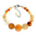 Pearlz Ocean Natural Gemstone Graduation Beads Beaded Strand Bracelet for Women