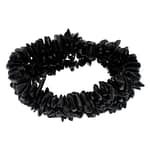 Pearlz Ocean Natural Black Agate Chips Beads Stretch Bracelet