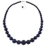 Pearlz Ocean Natural Dyed Lapis Lazuli Journey Beads Necklace for Women Sterling Silver clasp