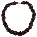 Pearlz Ocean Garnet Chip Fashion Necklace with Sterling Silver Clasp Jewelry for Women