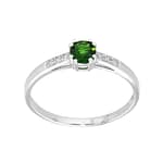Pearlz Ocean Chrome Diopside and White Topaz Sterling Silver Ring
