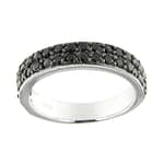 Pearlz Ocean Sterling Silver Micro-Pave Black Spinel Eternity Band
